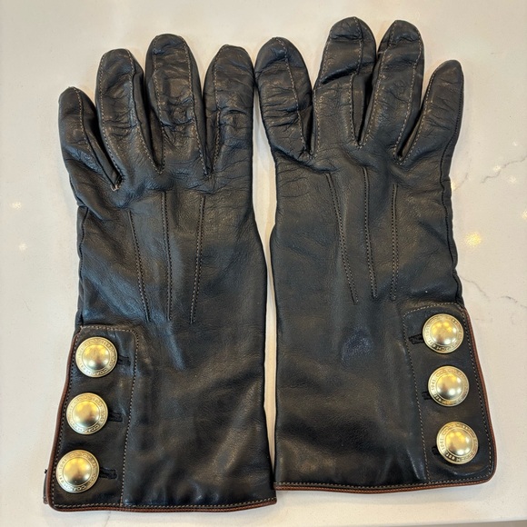 Coach leather/cashmere lined gloves size 7.5 - Picture 3 of 6
